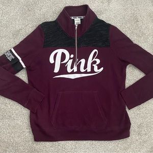 PINK VICTORIA SECRET QUATER-ZIP